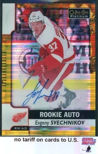 2017-18 OPC Platinum Rookie Auto Rainbow Seismic Gold #RES Evgeny Svechnikov /25 - Picture 1 of 2