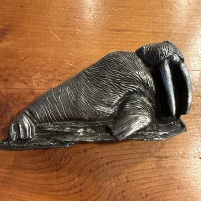 Hebilla de cinturón Bergamot Brass Works E-149 Morsa EE. UU. 1980 Foto 1 de 4