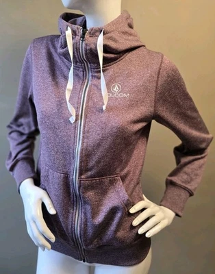 Volcom Full Zip High Neck Hoodie SP Mauve Purple Heather Poly/Cotton - Image 1 of 4
