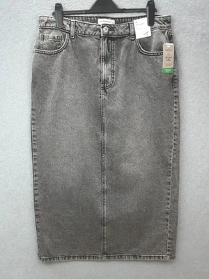The Denim Size 16 Company Light Black Wash Recycled Cotton Denim Maxi Skirt BNWT - Image 1 of 4