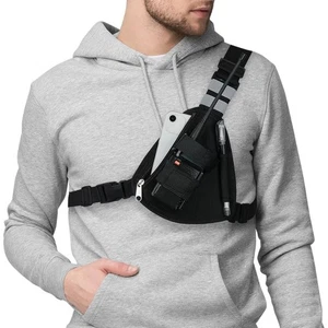 Radio Chest Harness Pack Walkie Talkie Bag Interphone Chest Bag Adjustable - Picture 1 of 16