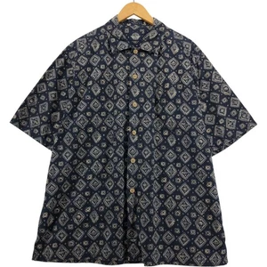 Vintage Dockers all-over print wide collar short-sleeved box shirt men's size L - Picture 1 of 9