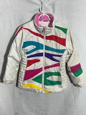 Chaqueta de esquí Obermeyer para niñas talla pequeña (8) blanca con varios colores Foto 1 de 4