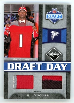 2011 Panini Limited #4 Julio Jones Draft Day Material Combos Prime RC #/25 - Image 1 of 2