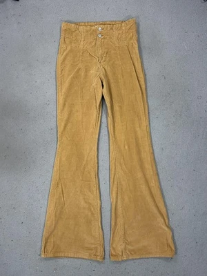 Pantalones de pana We The Free para mujer 28 marrón tiro alto acampanados campana parte inferior boho Foto 1 de 4