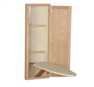 Wall Mount Hideaway Ironing Board Wood Cabinet - Picture 1 of 7