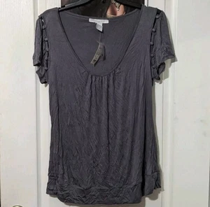 Camiseta túnica Y2K vintage Charlotte Russe gris carbón cuello redondo talla grande - Imagen 1 de 6