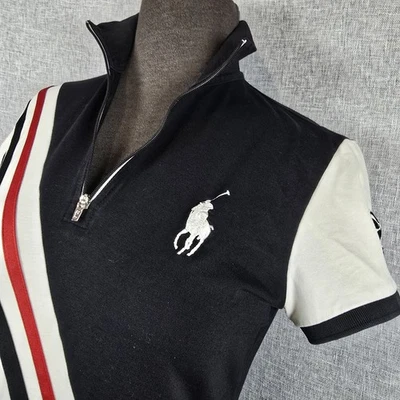 Camisa RALPH LAUREN POLO Mujer Pima PEQUEÑA Rendimiento Top 1/4 Cremallera Poni Preppy Foto 1 de 4