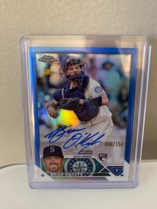 2023 Topps Chrome Brian O'Keefe True Blue Refractor Rookie Auto Mariners RC#/150