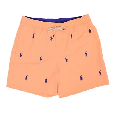 Polo Ralph Lauren Multi-pony Pantalones Cortos de Natación Traje de Baño - Naranja Brillante con Ponis Foto 1 de 4