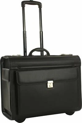 Pilotenkoffer mit Rollen – extra groß 50 cm schwarz von Dermata bei Bowatex