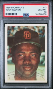 1986 Sportflics #13 Tony Gwynn HOF PSA 10 VERY LOW POP 31 101748068 - Picture 1 of 2