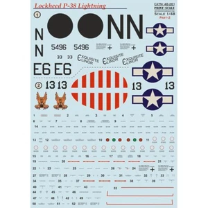 P-38 Lightning in Bare Metal Part 2 DECALS Scale 1:48 Print Scale 48-261 - Picture 1 of 6