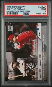 PSA 9 2018 Topps Now Moment Of The Week MOW1 Shohei Ohtani RC Babe Ruth DODGERS - Picture 1 of 2