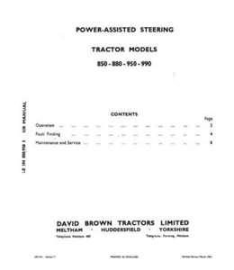 David Brown 850 880 950 990 manuale sterzo assistito - Foto 1 di 4