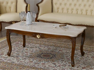 Couchtisch Megan Englischer Barock Stil Wohnzimmertisch Walnuss und Blattgold... - Bild 1 von 4