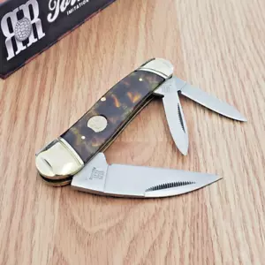 Rough Ryder Swayback Whittler Pocket Knife 440B Steel Blades Synthetic Handle - Picture 1 of 13