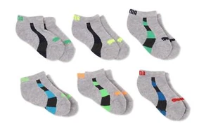 Puma Boy's Cushioned Socks 6-Pack, Grey Size 5-6.5 ESF17282 - Picture 1 of 1