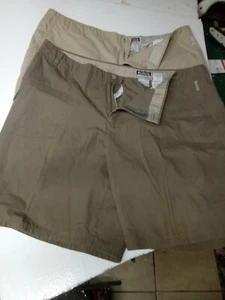 2 Pair Columbia Khaki Shorts  Plus Size 26w (26w) Womens Dark & Light Tan  - Picture 1 of 10