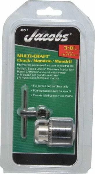 Jacobs Multi-Craft Drill Chuck Mandril Keyed Steel 3/8" 30247 ( S&H)