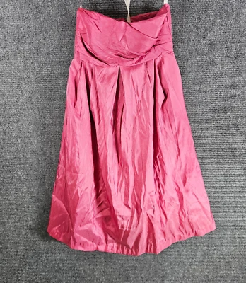 Vestido Bill Levkoff Talla 8 Rosa Plisado Busto Extraíble Lazo en la Espalda Baile de graduación Formal Foto 1 de 4