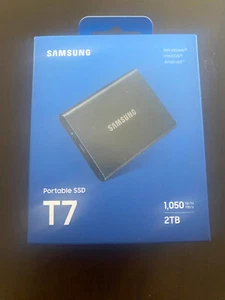 Samsung - T7 2TB External USB 3.2 Gen 2 Portable SSD with Hardware Encryption - Picture 1 of 7