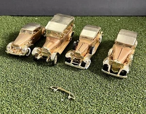 4 Signature Gold Plated Vintage Cars 1:32 Die Cast Lebaron Touring Cord Deusenbe - Picture 1 of 6