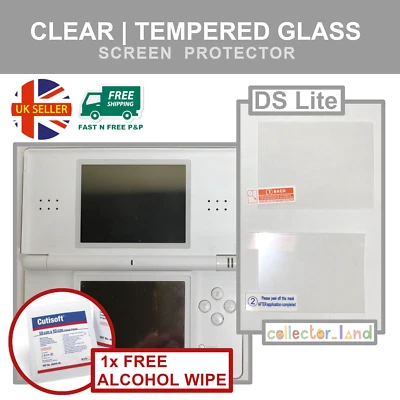 Nintendo DSL Lite DS System Tempered Glass Dual Screen Protector Clear Film UK - Image 1 of 4