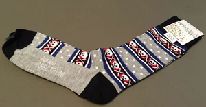Alfani Spectrum Men's Novelty Socks, 1 Pair, Striped Grey Skulls, One Size - Picture 1 of 3