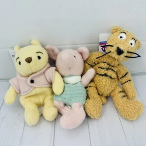 Walt Disney World 8" Mini Bean Bag Classic Winnie The Pooh Piglet and Tigger Too - Picture 1 of 20