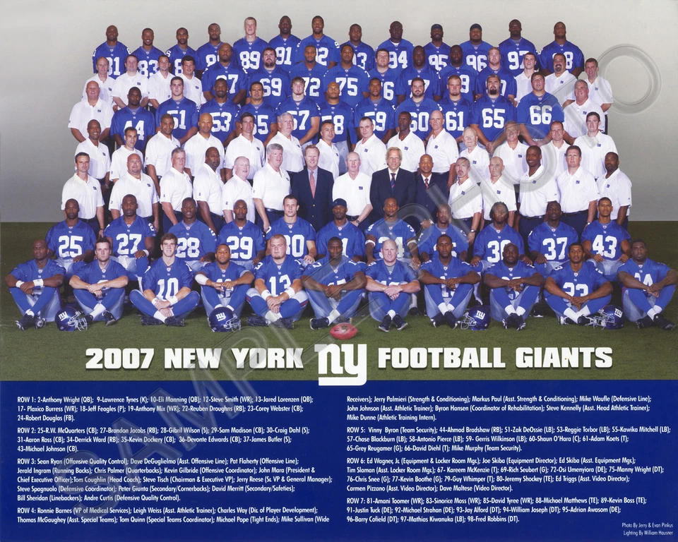 2007 NEW YORK GIANTS NFL SUPER BOWL CHAMPS 8x10 TEAM PHOTO #2 - Image 1 of 1