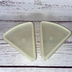 Lotto di 2 contenitori vintage Tupperware per fette di torta cuneo custode - Foto 1 di 5