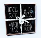 New RAE DUNN Halloween Collection Coaster Set (4) - HOCUS POCUS / WITCH, PLEASE