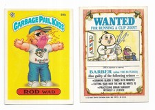 1986 Topps Garbage Pail Kids  Series 3 ~  84b  Rod Wad  ~
