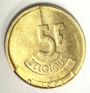 1993 Belgium Belgie Belgique 5 Franc Coin, Belgium Coin 5F Near Mint - Picture 1 of 2