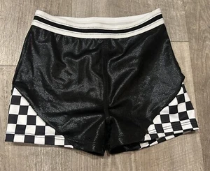 More Than Magic Girls XS 4/5 Shorts Black/White Checkers Gymnastics Dance - Picture 1 of 4