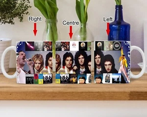 Queen Mug / Gift. Features Freddie Mercury + Queen Band Members + Album Covers. - Picture 1 of 3