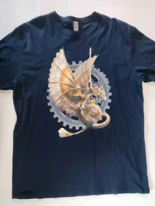 Steampunk Mechanical Dragon T-Shirt Men’s Size XL Black Next Level - Picture 1 of 6