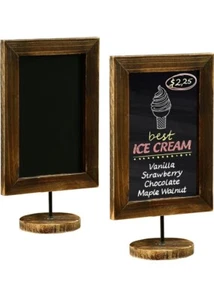 Tabletop Chalkboard Sign Rustic Wood Frame Countertop Message Board, Set of 2@M2 - Picture 1 of 4