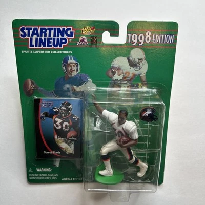 Figura Kenner 1998 Edición Terrell Davis NFL Denver Broncos Alineación Inicial Nueva en Caja Foto 1 de 2