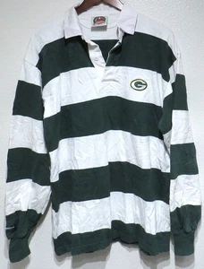 Vintage Barbarian Green Bay Packers Rugby Shirt XL grün weiß gestreift 2000er - Bild 1 von 9
