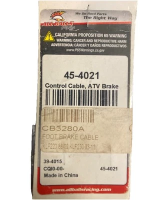 Cable de control de freno trasero Kawasaki Bayou KLF220 KLF250 todas las bolas 45-4021 NUEVO Foto 1 de 2