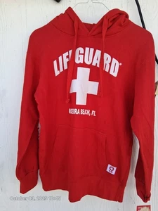 Sudadera con Capucha Roja Oficial Life Guard Mediana - Fla Beach Estampada Brazos también - Imagen 1 de 4