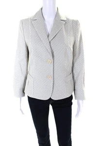 Akris Punto Women's Long Sleeves Unlined Two Button Blazer Polka Dot Size 10 LL1 - Picture 1 of 7