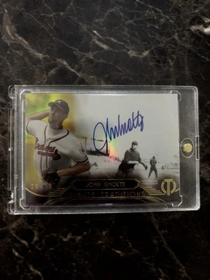 2014 Topps Tribute Traditions Autographs Yellow #TT-JS John Smoltz /30 (AU) - Image 1 of 2