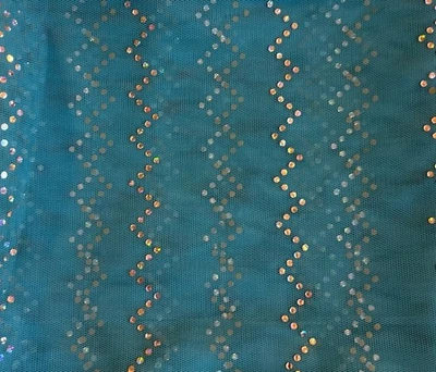 "PANEL CORTINA TRANSPARENTE ÚNICO TURQUESA 40x80"" BUFANDA LENTEJUELAS" Foto 1 de 4