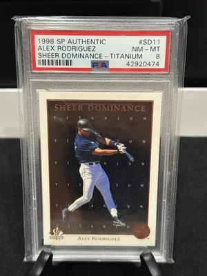 1998 SP Authentic TITANIUM Sheer Dominance Alex Rodriguez - PSA 8 - /100 - Image 1 of 2