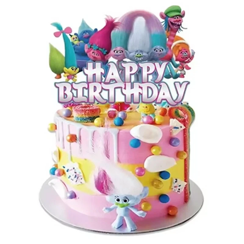 Trolls Cake Topper Party Supplies Kids Birthday Decoration - image 1 of 1