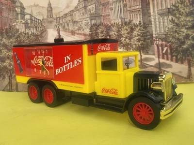 No tin toy COCA COLA's 1930's DELIVERY TRUCK CLOCWORK ALARM/SVEGLIA mint/box. - Immagine 1 di 4