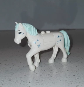 Lego 3" White Horse With Blue Stars - Picture 1 of 5